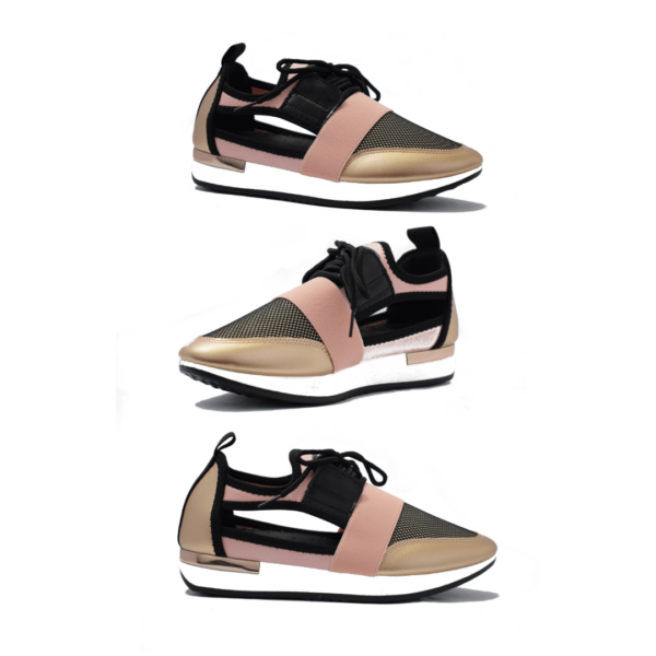 CUT OUT SNEAKERS PINK & BLACK