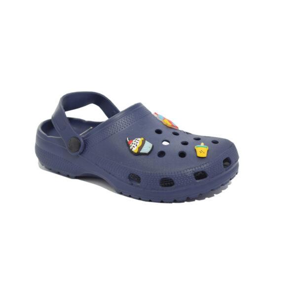 Ladies Clogs With Charms Navy